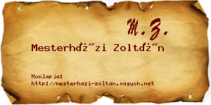 Mesterházi Zoltán névjegykártya